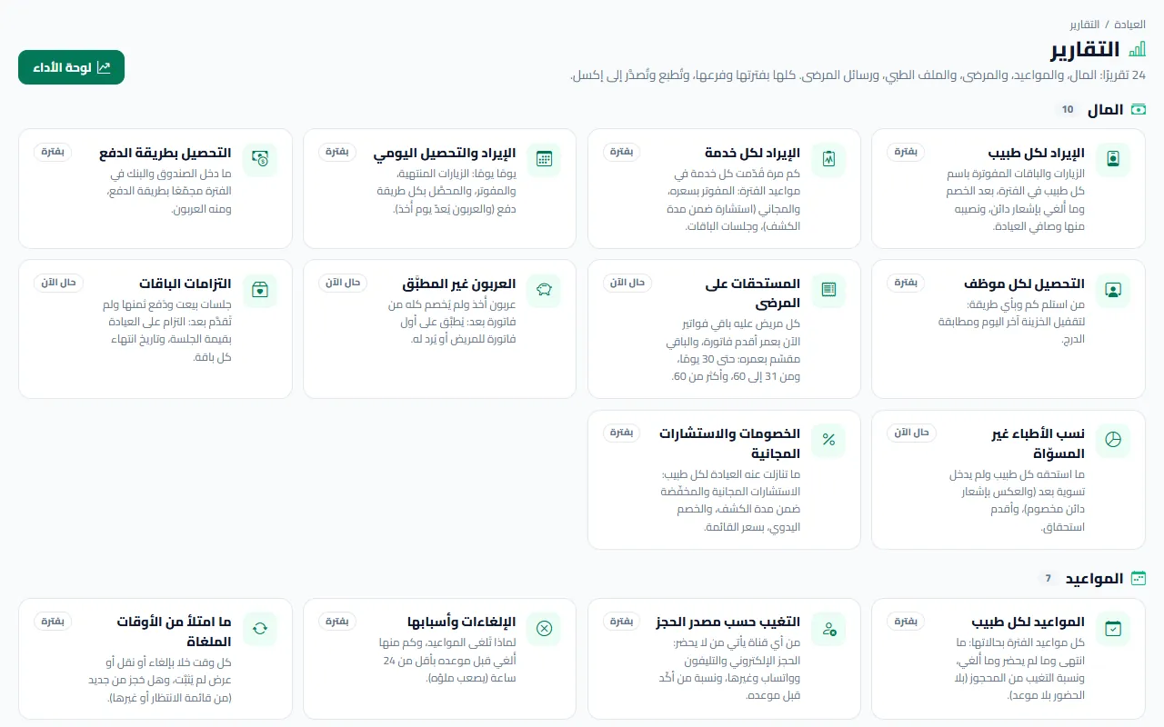 التقارير