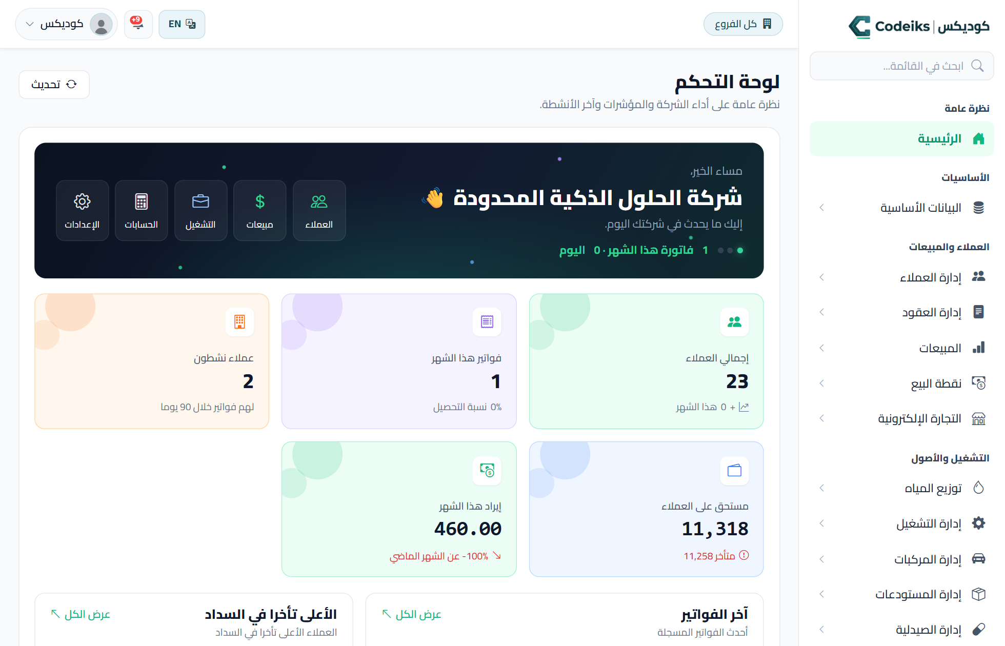 التقارير ولوحات المتابعة