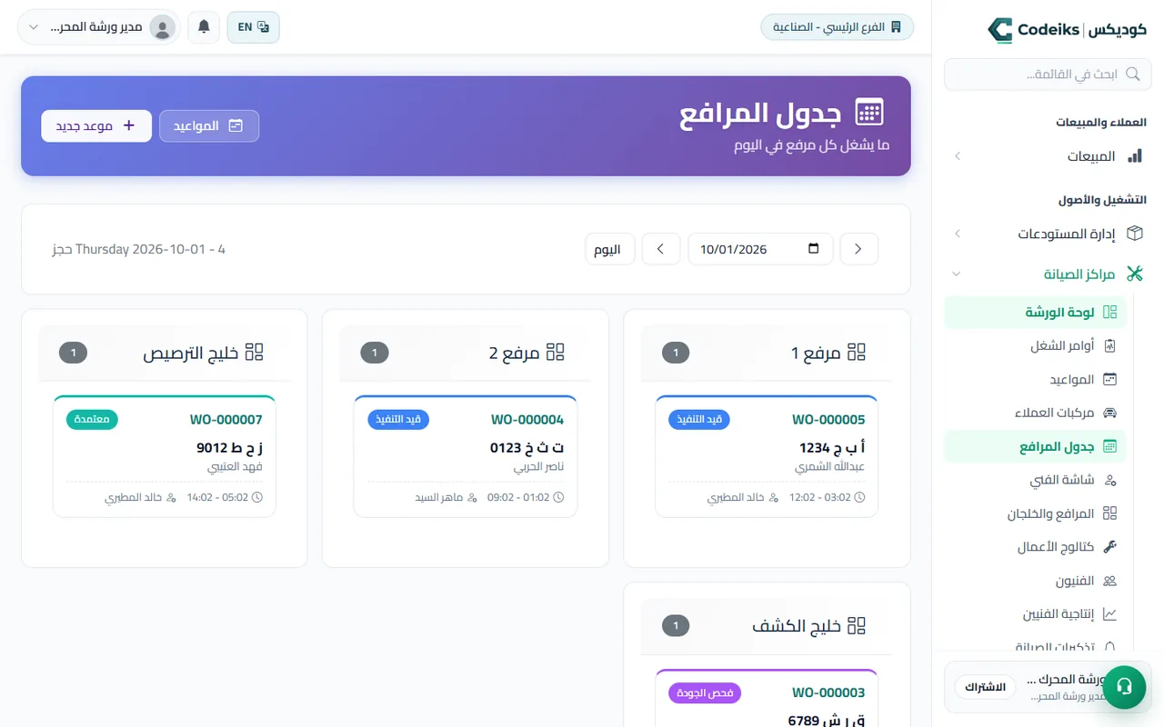 جدول المرافع والمواعيد في ورشتي